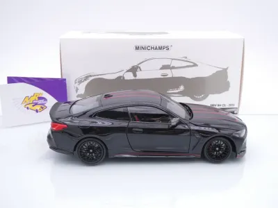 Preview: Minichamps 110023021 # BMW M4 CSL Coupe Baujahr 2023 " schwarz-carbon-rot " 1:18