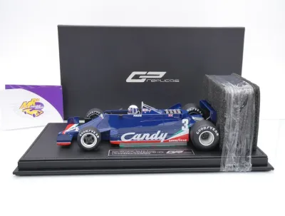 Preview: GP Replicas GP142AWD # Tyrrell Candy 009 F1 #3 3rd USA 1979 " Didier Pironi " 1:18