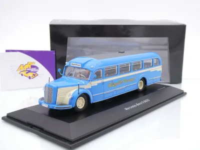 Schuco 02748 # Mercedes Benz O 6600 Reisebus in blau " Wanderfreunde " mit Fahrerfigur 1:43