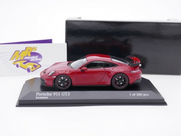 Preview: Minichamps 410069202 # Porsche 911 GT3 (992) Baujahr 2020 " karminrot " 1:43