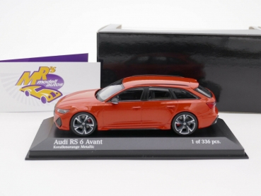 Preview: Minichamps 410018014 # AUDI RS 6 Avant Baujahr 2019 " orange metallic " 1:43