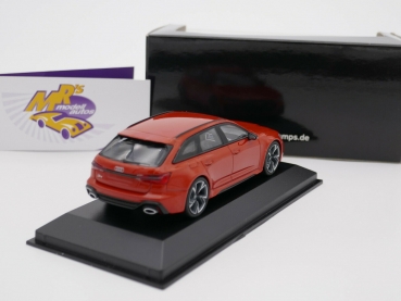 Preview: Minichamps 410018014 # AUDI RS 6 Avant Baujahr 2019 " orange metallic " 1:43