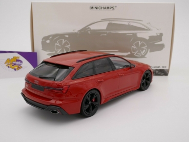 Preview: Minichamps 155018012 # Audi RS 6 Avant Baujahr 2019 " orangemetallic " 1:18