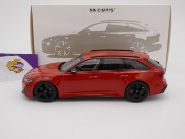 Preview: Minichamps 155018012 # Audi RS 6 Avant Baujahr 2019 " orangemetallic " 1:18