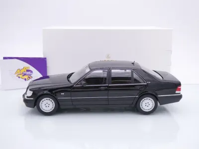 Preview: Norev 183045 # Mercedes-Benz S600 (W140) Limousine Baujahr 1997 " schwarzmetallic ( Obsidian Black Metallic ) " 1:18