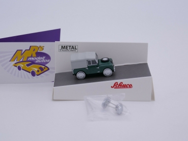 Preview: Schuco 26636 # Land Rover 88 Softtop Schienenfahrzeug grün " MHI " 1:87