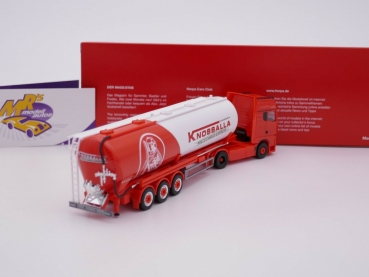 Preview: Herpa 314268 # MAN TGX GX Silo - Sattelzug orange-weiß " Knossalla Transporte " 1:87