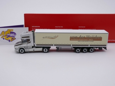 Preview: Herpa 314688 # Scania Hauber 2/3-achs Koffersattelzug " Van der Heijden " 1:87