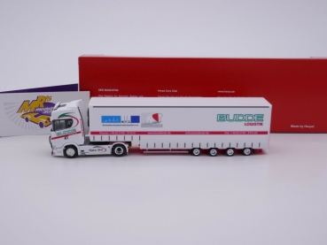 Preview: Herpa 314374 # Scania CS 20 HD 2/4-achs Sattelzug " Budde Logistik / WFG " 1:87