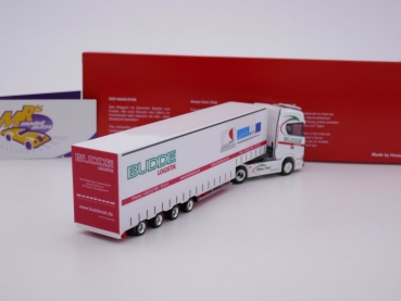 Preview: Herpa 314374 # Scania CS 20 HD 2/4-achs Sattelzug " Budde Logistik / WFG " 1:87