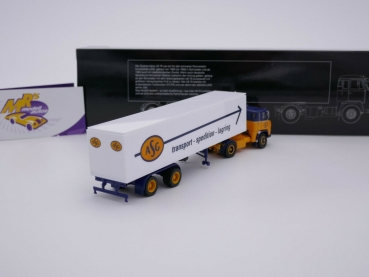 Preview: Herpa 026055 # Scania LB 76 2/2-achs Kühlkoffersattelzug " ASG Transport " 1:87