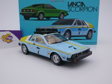 Preview: Laudoracing LM134A # Lancia Scorpion hellblau-gelb Nr.7 " Monte Carlo 77 " 1:18