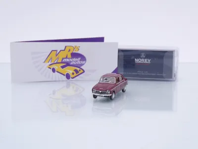 Norev 472417 # Peugeot 204 Limousine Baujahr 1966 " dunkelrot " 1:87