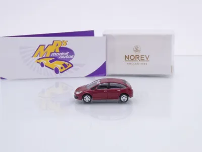Preview: Norev 155496 # Citroen C4 Berline Baujahr 2004 " dunkelrotmetallic " 1:87