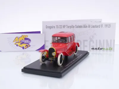 Autocult 01024-1 # Gregoire Torpille Saloon Alin & Liautard Baujahr 1912 " rot " 1:43