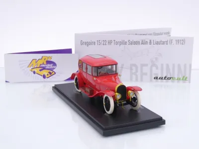 Preview: Autocult 01024-1 # Gregoire Torpille Saloon Alin & Liautard Baujahr 1912 " rot " 1:43