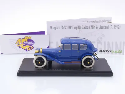 Preview: Autocult 01024-2 # Gregoire Torpille Saloon Alin & Liautard Baujahr 1912 " blau " 1:43