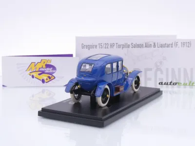 Preview: Autocult 01024-2 # Gregoire Torpille Saloon Alin & Liautard Baujahr 1912 " blau " 1:43