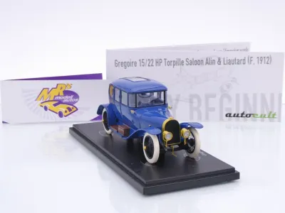 Preview: Autocult 01024-2 # Gregoire Torpille Saloon Alin & Liautard Baujahr 1912 " blau " 1:43