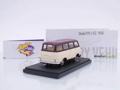 Preview: Autocult 08024 # Skoda 979-I Bus Baujahr 1956 " elfenbein-dunkelrot " 1:43