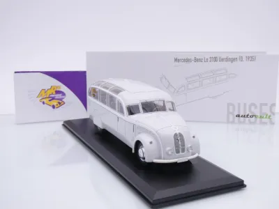Preview: Autocult 10015-1 # Mercedes-Benz Lo 3100 Uerdingen Bus Baujahr 1935 " hellgrau " 1:43