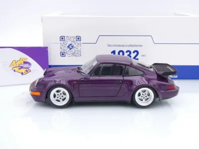 Preview: Solido S1813412 # Porsche 911 (964) Turbo Baujahr 1990 " lilametallic " 1:18
