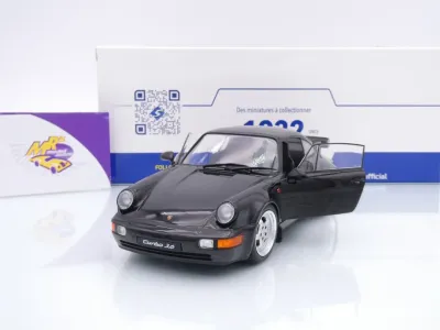 Solido S1813404 # Porsche 911 (964) Turbo Baujahr 1990 " schwarz " 1:18