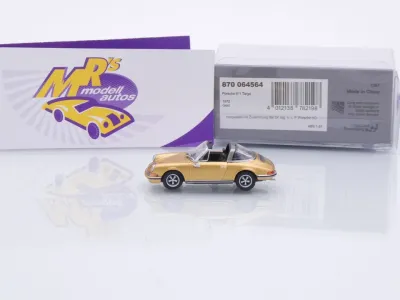 Preview: Minichamps 870064564 # Porsche 911T Targa Baujahr 1972 " goldmetallic " 1:87