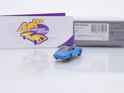 Preview: Minichamps 870064562 # Porsche 911T Targa Baujahr 1972 " hellblau " 1:87