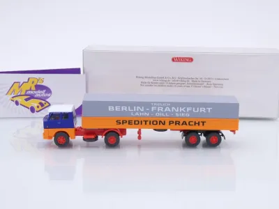 Preview: Wiking 0515 04 # Henschel Pritschensattelzug Baujahr 1961-65 " Spedition Pracht " 1:87