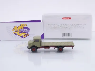 Preview: Wiking 0852 03 # Mercedes-Benz Hauber Flachpritschen-Lkw Baujahr 1959-68 " Schilfgrün " 1:87