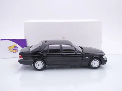 Preview: Norev 183045 # Mercedes-Benz S600 (W140) Limousine Baujahr 1997 " schwarzmetallic ( Obsidian Black Metallic ) " 1:18