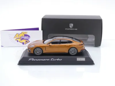 Preview: Norev WAP0200920SPAN # Porsche Panamera Turbo E-Hybrid G3 Baujahr 2024 " Madeiragoldmetallic " 1:43