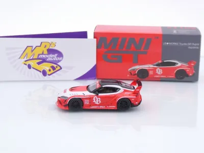 Preview: TSM MINI GT MGT01103-L # Toyota GR Supra Liberty Walk 2025 LHD " rot-weiß " 1:64