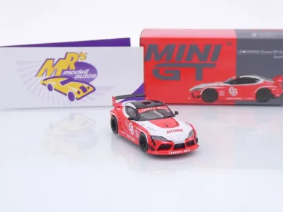 Preview: TSM MINI GT MGT01103-L # Toyota GR Supra Liberty Walk 2025 LHD " rot-weiß " 1:64