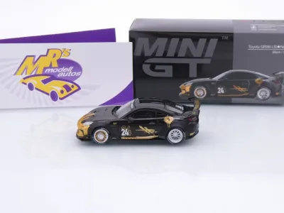 Preview: TSM MINI GT MGT01149-R # Toyota GR86 Liberty Walk 2025 RHD " schwarz-gold " 1:64