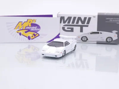 TSM MINI GT MGT01134-L # Lamborghini Countach Baujahr 1989 LHD weiß " 25th Anniversary " 1:64