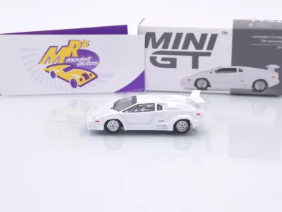 Preview: TSM MINI GT MGT01134-L # Lamborghini Countach Baujahr 1989 LHD weiß " 25th Anniversary " 1:64