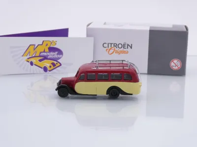 Preview: Norev AMC0191099-1 # Citroen U23 Autocar Bus Baujahr 1947 " rot-creme " 1:87