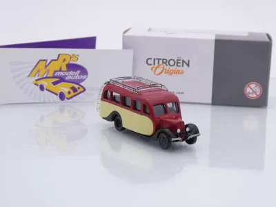 Preview: Norev AMC0191099-1 # Citroen U23 Autocar Bus Baujahr 1947 " rot-creme " 1:87