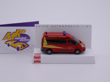 Preview: Busch 52510 # Ford Transit Custom Hochdach Bus " Feuerwehr Viernheim " 1:87
