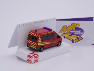 Preview: Busch 52510 # Ford Transit Custom Hochdach Bus " Feuerwehr Viernheim " 1:87