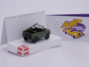 Preview: Busch 52111 # UAZ 469 Fallschirmjäger mit Geschütz Baujahr 1972 " militärgrün " 1:87