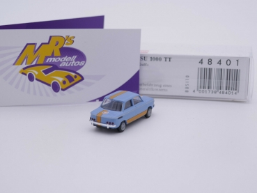 Preview: Busch 48401 # NSU 1000 TT Baujahr 1965 blau-orange " Gulf Design " 1:87
