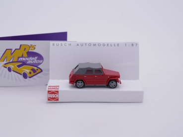 Preview: Busch 52706 # Volkswagen 181 Kübel Kurierwagen Baujahr 1970 " weinrot " 1:87