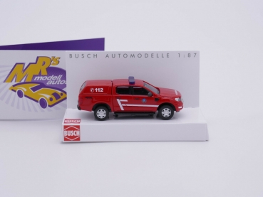 Preview: Busch 52825 # Ford Ranger Einsatzfahrzeug rot-weiß " Feuerwehr Freiberg " 1:87