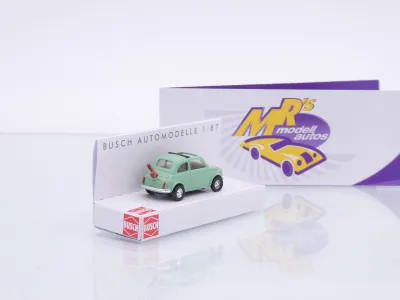 Preview: Busch 48736 # Fiat 500 Faltdach mit Aufziehschlüssel " mintgrün " 1:87