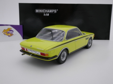 Preview: Minichamps 155028130 # BMW 3,0 CSL Coupe Baujahr 1971 " gelb-schwarz " 1:18