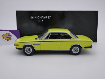 Preview: Minichamps 155028130 # BMW 3,0 CSL Coupe Baujahr 1971 " gelb-schwarz " 1:18