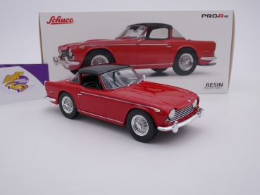 Preview: Schuco PRO.R18 00246 # Triumph TR5 Hardtop Baujahr 1967 " rot-schwarz " 1:18